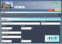 Screen shot of the land record search page on AVA.