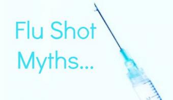 'Flu Shot Myths' with image of syringe