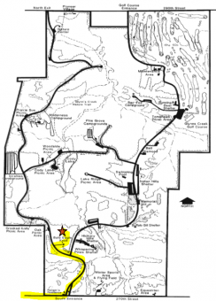 Map with directions to the cabin.