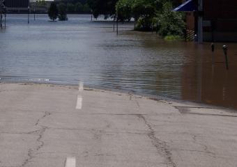 River water over a street