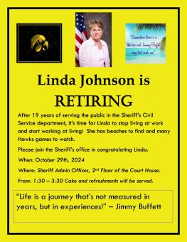 Linda Johnson retirement poster