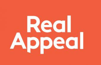 REAL Appeal logo.  White text "REAL Appeal" on solid orange background.