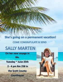 Sally Marten retirement party poster.