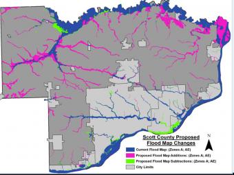 Map of Scott County with proposed changes.