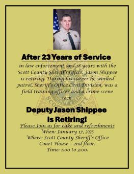 Jason Shippee retirement poster.