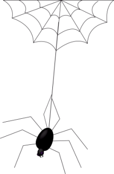 Clipart Image of a Spider in a web