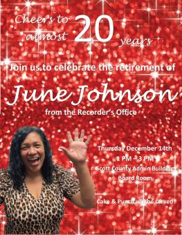 June Johnson Retirement Poster.