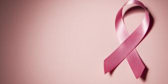 Image of Breast Cancer Awareness Pink Ribbon on Pink background